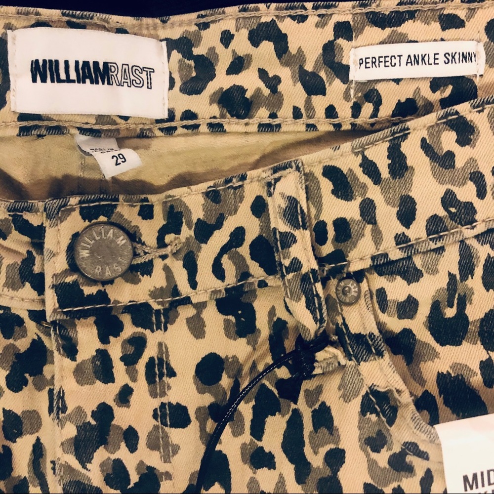 CHEETAH-WAVE PRINT WILLIAM RAST SKINNY JEANS! NWOT - Picture 9 of 10